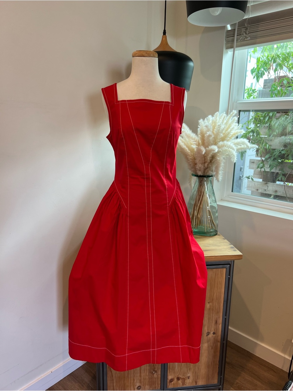 Anthropologie red dress